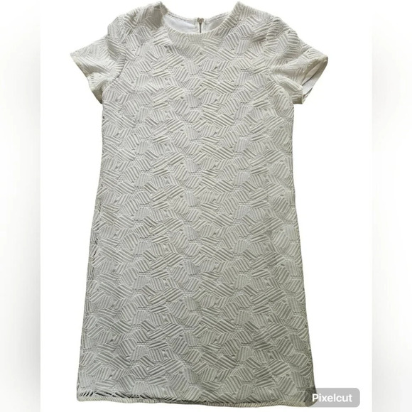 Lida Biday White Shift Dress With Lace  Overlay - Picture 1 of 7